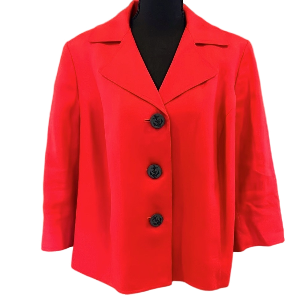 Lauren Ralph Lauren Linen Jacket Red Size 14W